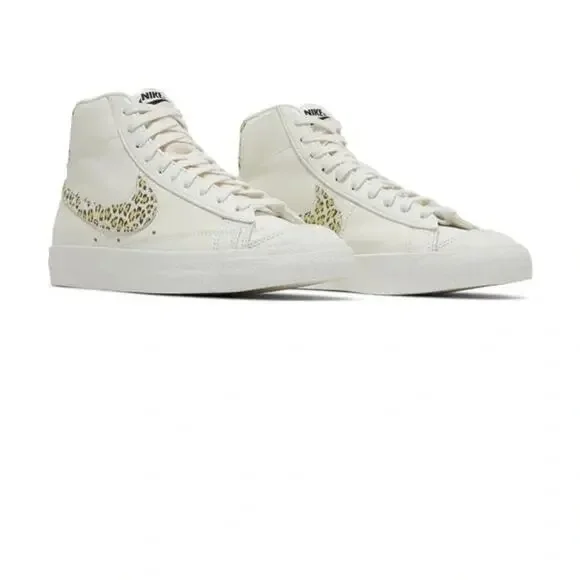 Nike Blazer Mid 77 SE Lemon Leopard Womens 10 White - Picture 1 of 14